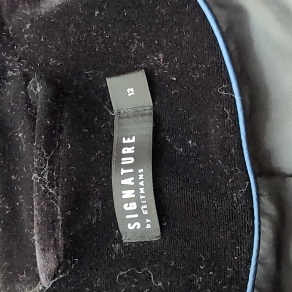 Signature Elegant Black Velvet Blazer Size L Us 12 - Picture 6 of 8